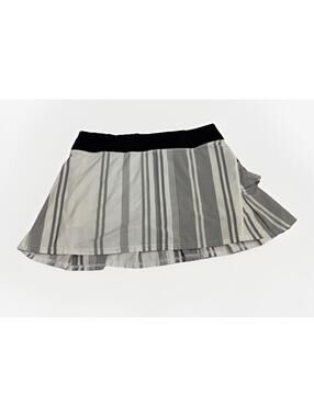 Women’s Lululemon Run Pace Setter Skirt Striped Black/grey/white Size 6 Tall